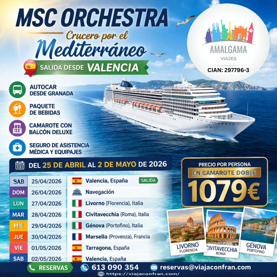 ¡Vive un crucero inolvidable por el Mediterráneo con MSC Orchestra!