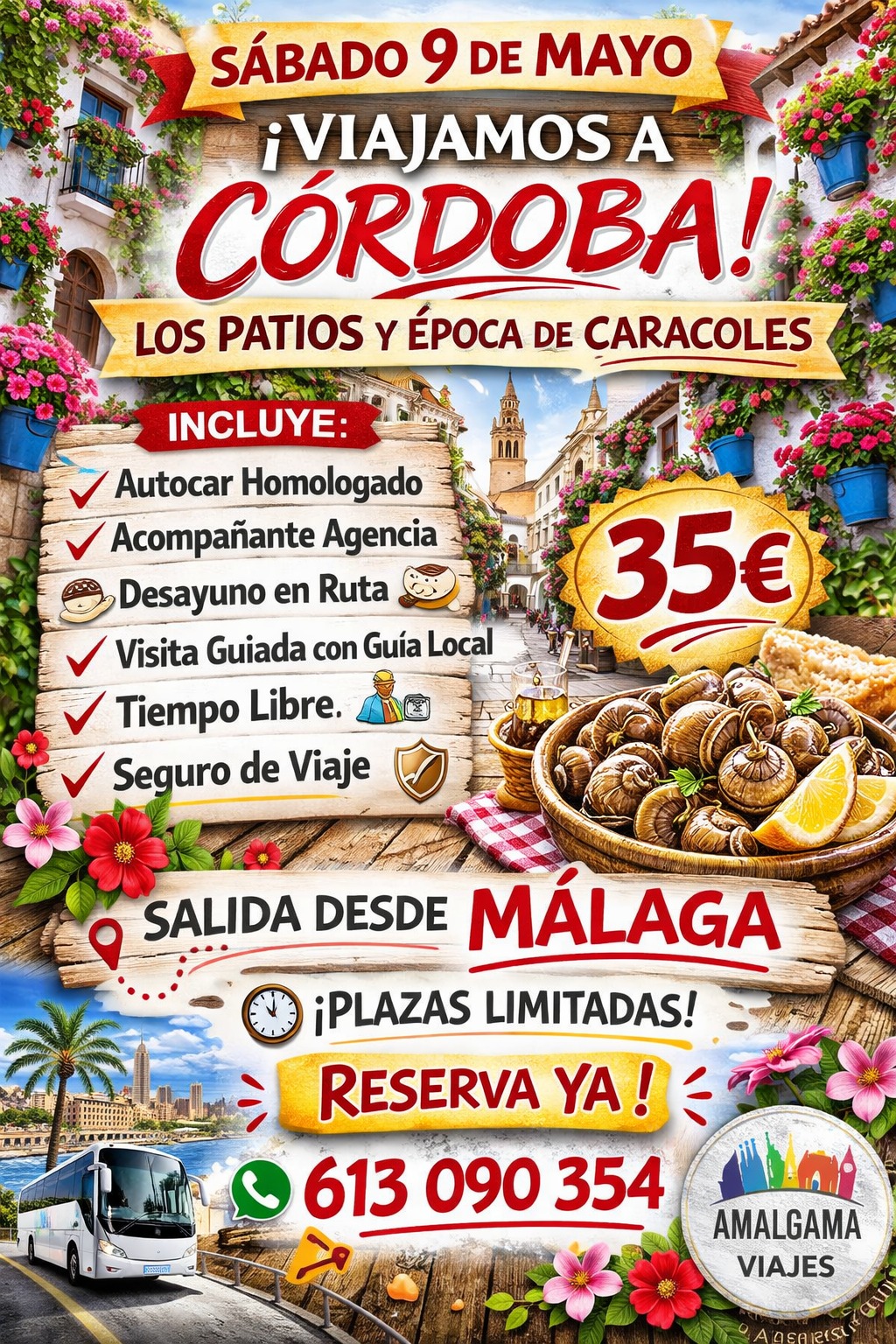 EXCURSIÓN A CÓRDOBA – PATIOS Y ÉPOCA DE CARACOLES (Desde Málaga)