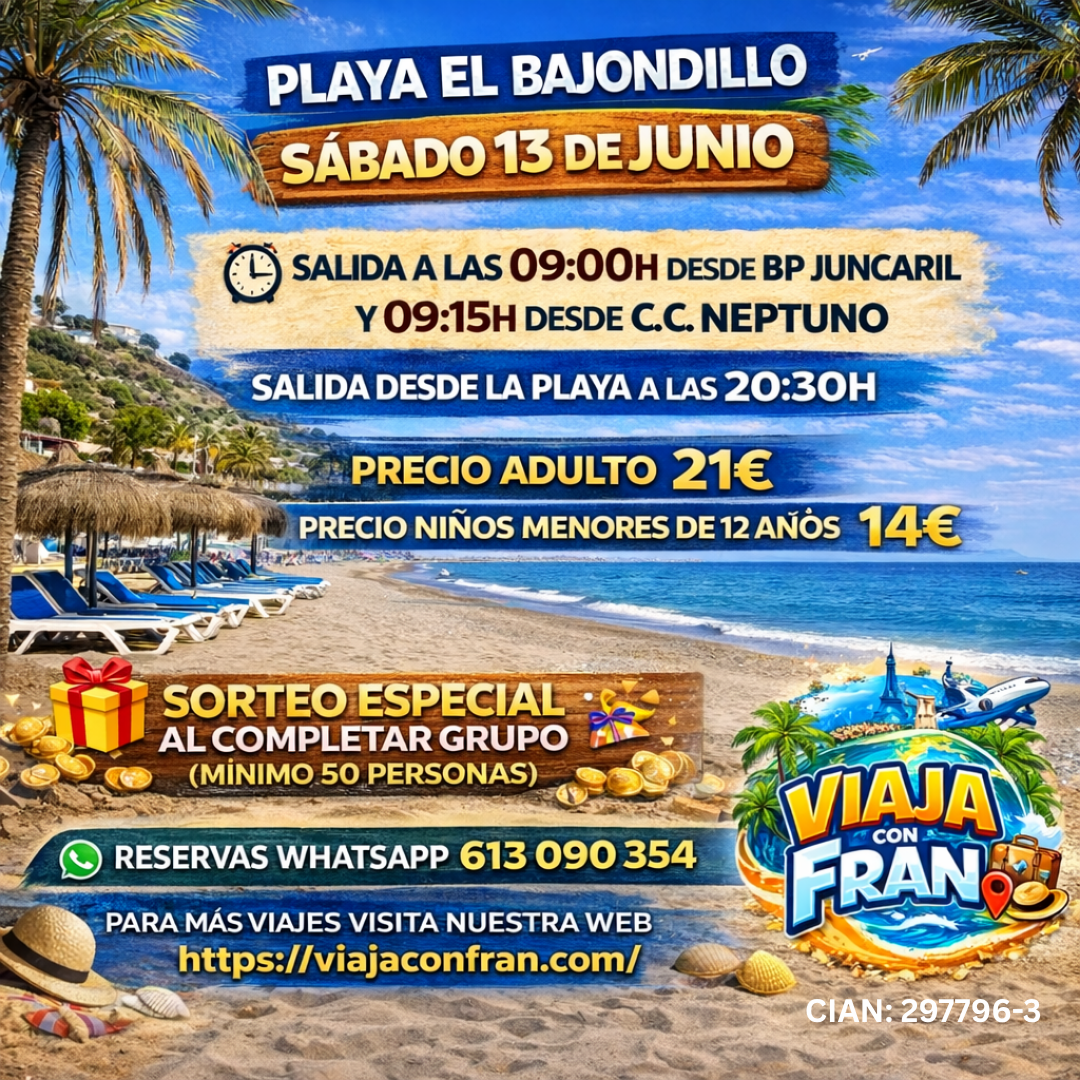 Excursión a Playa El Bajondillo – Sábado 13 de junio