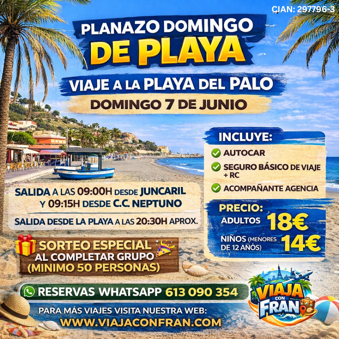 Viaje a la playa del Palo desde Granada | Domingo 7 de junio