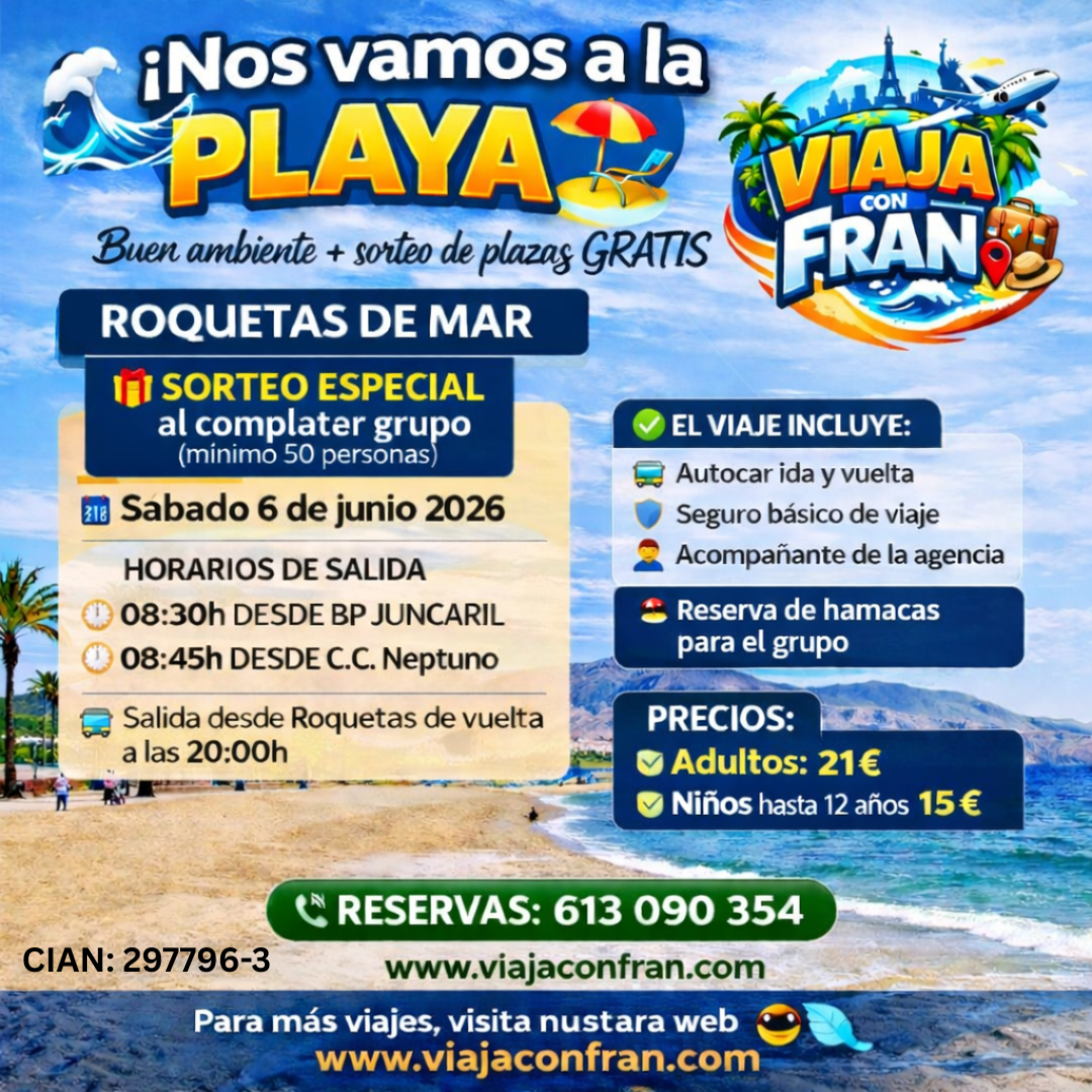 Viaje a la playa en Roquetas de Mar desde Granada | Viaja con Fran