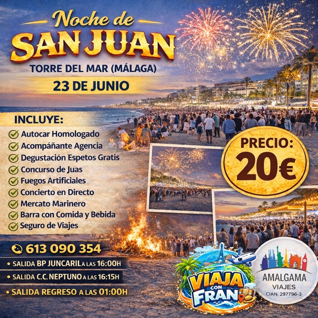 Noche de San Juan en Torre del Mar (Málaga) - (Salida desde Granada)